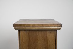 Aesthetic Movement Satin Birch Bedside Cabinet with a Central Walnut Knob - Thumbnail 13
