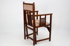 Bombay Art Furnishing Est. An Anglo-Japanese Walnut Armchair with a Double Back Leg - Thumbnail 4