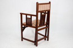 Bombay Art Furnishing Est. An Anglo-Japanese Walnut Armchair with a Double Back Leg - Thumbnail 6