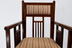 Bombay Art Furnishing Est. An Anglo-Japanese Walnut Armchair with a Double Back Leg - Thumbnail 9
