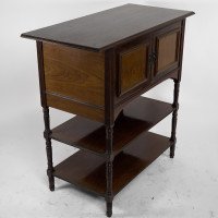 E. W. Godwin Attributed. Made by Collinson & Lock. An Aesthetic Movement Mahogany Side Cabinet - Thumbnail 2