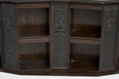 Arts & Crafts Oak Desk Top Bookcase with 3 Bronze Art Nouveau Period Plaques - Thumbnail 11
