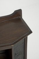Arts & Crafts Oak Desk Top Bookcase with 3 Bronze Art Nouveau Period Plaques - Thumbnail 4