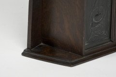 Arts & Crafts Oak Desk Top Bookcase with 3 Bronze Art Nouveau Period Plaques - Thumbnail 16