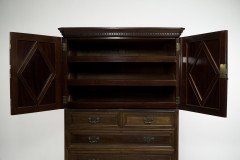 Morris & Co., a Superior Quality Aesthetic Movement Walnut Tallboy - Thumbnail 2