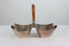 Dr. Christopher Dresser Silver Plated Double-Well Preserve Dish by Roberts & Belk - Thumbnail 4