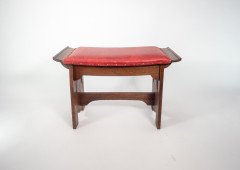 Glasgow School. George Logan Attributed, an Arts & Crafts Oak Stool with Upturned Sides - Thumbnail 2