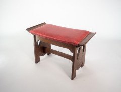 Glasgow School. George Logan Attributed, an Arts & Crafts Oak Stool with Upturned Sides - Thumbnail 3