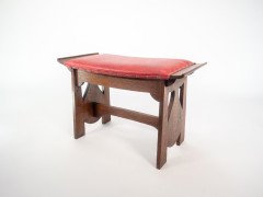 Glasgow School. George Logan Attributed, an Arts & Crafts Oak Stool with Upturned Sides - Thumbnail 4
