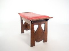 Glasgow School. George Logan Attributed, an Arts & Crafts Oak Stool with Upturned Sides - Thumbnail 5