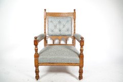 Bruce Talbert Attributed, Stamped Gillows, Aesthetic Movement Oak Armchair - Thumbnail 2