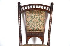 Collinson & Lock. Rare Aesthetic Movement Rosewood Side Chair with Finely Carved & Turned Details - Thumbnail 6