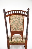 Collinson & Lock. Rare Aesthetic Movement Rosewood Side Chair with Finely Carved & Turned Details - Thumbnail 17