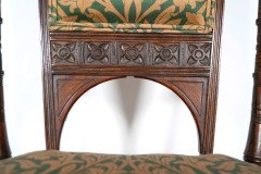 Collinson & Lock. Rare Aesthetic Movement Rosewood Side Chair with Finely Carved & Turned Details - Thumbnail 9