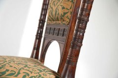 Collinson & Lock. Rare Aesthetic Movement Rosewood Side Chair with Finely Carved & Turned Details - Thumbnail 8