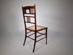 E. W. Godwin or H. W. Batley, probably made for Collinson & Lock. An Aesthetic Movement walnut side chair - Thumbnail 7