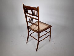 E. W. Godwin or H. W. Batley, probably made for Collinson & Lock. An Aesthetic Movement walnut side chair - Thumbnail 8