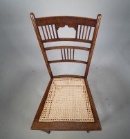 E. W. Godwin or H. W. Batley, probably made for Collinson & Lock. An Aesthetic Movement walnut side chair - Thumbnail 13