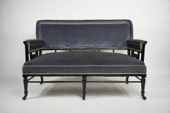 H. W. Batley, attributed. An Anglo-Japanese Settee with Japanese Fretwork Below the Backrest & to the Arms - Thumbnail 2