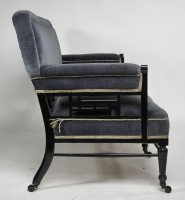H. W. Batley, attributed. An Anglo-Japanese Settee with Japanese Fretwork Below the Backrest & to the Arms - Thumbnail 5