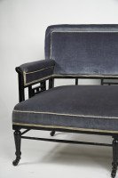 H. W. Batley, attributed. An Anglo-Japanese Settee with Japanese Fretwork Below the Backrest & to the Arms - Thumbnail 6