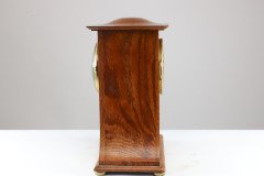 Liberty & Co., Arts & Crafts Oak Mantle Clock with Floral Inlay - Thumbnail 5