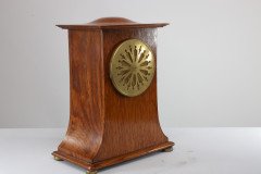 Liberty & Co., Arts & Crafts Oak Mantle Clock with Floral Inlay - Thumbnail 6