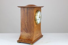 Liberty & Co., Arts & Crafts Oak Mantle Clock with Floral Inlay - Thumbnail 9
