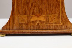 Liberty & Co., Arts & Crafts Oak Mantle Clock with Floral Inlay - Thumbnail 17