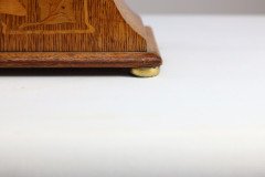 Liberty & Co., Arts & Crafts Oak Mantle Clock with Floral Inlay - Thumbnail 18