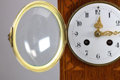 Liberty & Co., Arts & Crafts Oak Mantle Clock with Floral Inlay - Thumbnail 13