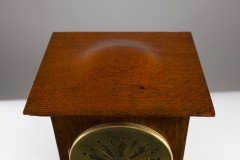 Liberty & Co., Arts & Crafts Oak Mantle Clock with Floral Inlay - Thumbnail 15