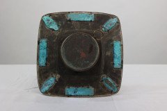 Arts & Crafts Hand Formed Copper & Turquoise Blue Enamel Wall Clock - Thumbnail 4