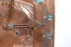 Arts & Crafts Hand Formed Copper & Turquoise Blue Enamel Wall Clock - Thumbnail 6