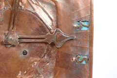 Arts & Crafts Hand Formed Copper & Turquoise Blue Enamel Wall Clock - Thumbnail 12
