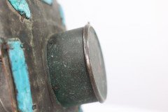 Arts & Crafts Hand Formed Copper & Turquoise Blue Enamel Wall Clock - Thumbnail 17