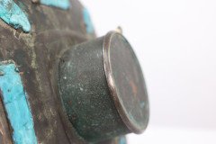 Arts & Crafts Hand Formed Copper & Turquoise Blue Enamel Wall Clock - Thumbnail 18