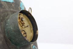 Arts & Crafts Hand Formed Copper & Turquoise Blue Enamel Wall Clock - Thumbnail 19