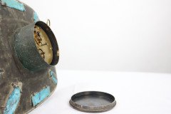 Arts & Crafts Hand Formed Copper & Turquoise Blue Enamel Wall Clock - Thumbnail 20