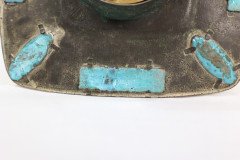 Arts & Crafts Hand Formed Copper & Turquoise Blue Enamel Wall Clock - Thumbnail 21