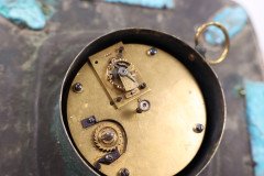 Arts & Crafts Hand Formed Copper & Turquoise Blue Enamel Wall Clock - Thumbnail 22