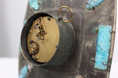 Arts & Crafts Hand Formed Copper & Turquoise Blue Enamel Wall Clock - Thumbnail 23