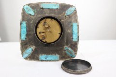 Arts & Crafts Hand Formed Copper & Turquoise Blue Enamel Wall Clock - Thumbnail 24
