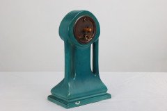 A Little Turquoise Blue Dressing Table Clock Decorated with Cherubs by a Tree - Thumbnail 7