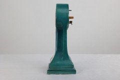 A Little Turquoise Blue Dressing Table Clock Decorated with Cherubs by a Tree - Thumbnail 8