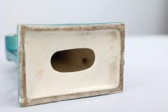 A Little Turquoise Blue Dressing Table Clock Decorated with Cherubs by a Tree - Thumbnail 18
