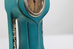 A Little Turquoise Blue Dressing Table Clock Decorated with Cherubs by a Tree - Thumbnail 11