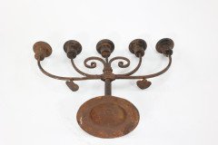 Goberg Germany Hugo Berger. Arts & Crafts Five Branch Handmade Iron Candelabra - Thumbnail 18