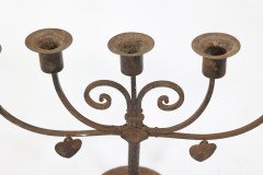 Goberg Germany Hugo Berger. Arts & Crafts Five Branch Handmade Iron Candelabra - Thumbnail 8