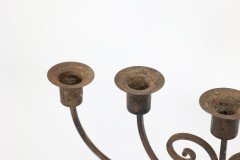 Goberg Germany Hugo Berger. Arts & Crafts Five Branch Handmade Iron Candelabra - Thumbnail 10